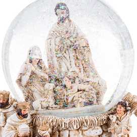 BOLA NIEVE NACIMIENTO RESINA / CRISTAL 15 X 14,50 X 16 CM