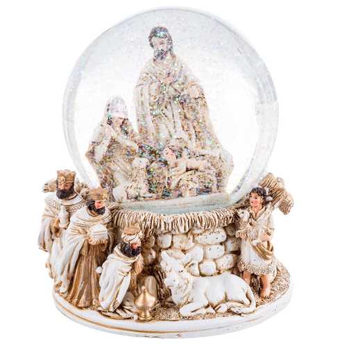 BOLA NIEVE NACIMIENTO RESINA / CRISTAL 15 X 14,50 X 16 CM