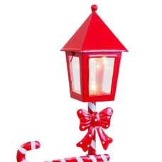 BUZÓN FAROLA CON LUZ METAL ROJO 19,50 X 15 X 67,50 CM