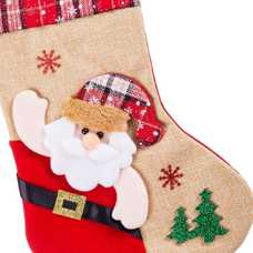 CALCETÍN PAPA NOEL SACO POLIESTER 18 X 38 CM