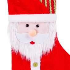 CALCETÍN PAPA NOEL POLIESTER ROJO 18 X 38 CM