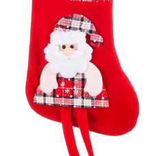 CALCETÍN PAPA NOEL PIERNAS POLIESTER 18 X 38 CM