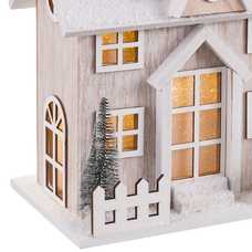 CASA NEVADA CON LUZ MADERA 26 X 18 X 30,50 CM