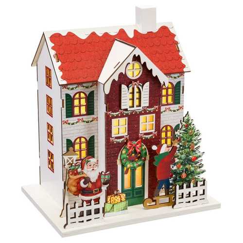 CASA CON LUZ MADERA 24 X 15,50 X 24 CM