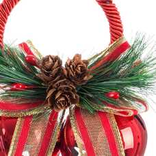 COLGANTE PUERTA CASCABELES METAL ROJO 11 X 6 X 13,50 CM