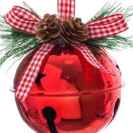 COLGANTE PUERTA CASCABEL METAL ROJO 8 X 8 X 16 CM