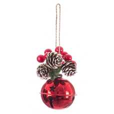 COLGANTE ACEBO CASCABEL METAL 3/C 10 CM