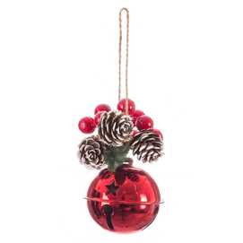 COLGANTE ACEBO CASCABEL METAL 3/C 10 CM