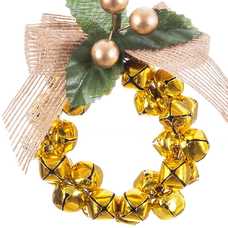 COLGANTE ARO CASCABELES METAL ORO 8 X 8 X 10 CM