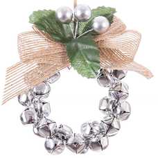 COLGANTE ARO CASCABELES METAL PLATA 8 X 8 X 10 CM