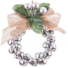 COLGANTE ARO CASCABELES METAL PLATA 8 X 8 X 10 CM