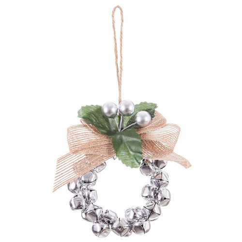 COLGANTE ARO CASCABELES METAL PLATA 8 X 8 X 10 CM