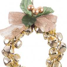 COLGANTE ARO CASCABELES METAL ORO 10 X 10 X 14 CM