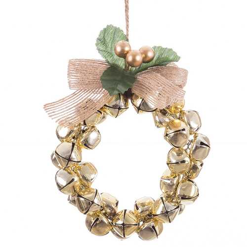 COLGANTE ARO CASCABELES METAL ORO 10 X 10 X 14 CM