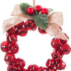 COLGANTE ARO CASCABELES METAL ROJO 10 X 10 X 14 CM