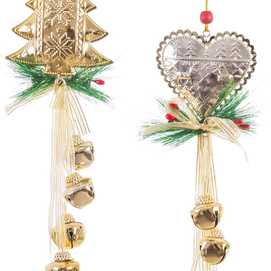 COLGANTE 5 CASCABELES METAL ORO 3/M 8 X 3 X 38 CM