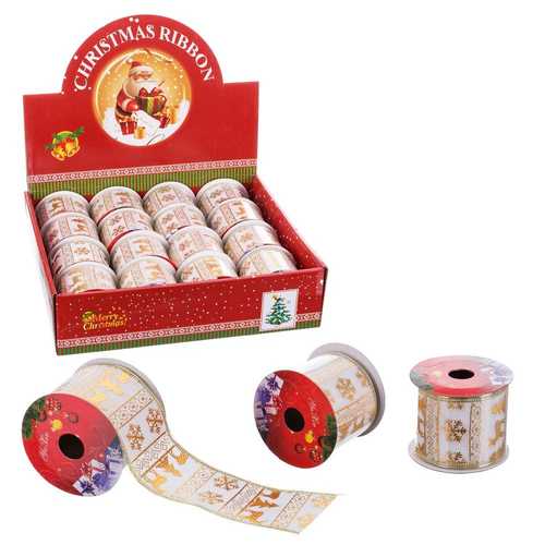 ROLLO CINTA CIERVOS POLIESTER ORO 270 X 6 CM