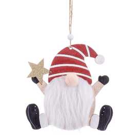 COLGANTE PAPA NOEL MADERA 15 X 15 CM