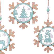 COLGANTE COPO NIEVE MADERA 3/M 12 X 25 CM