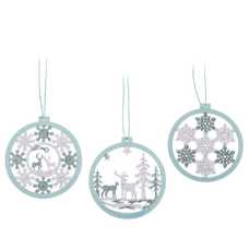 S/6 COLGANTE MADERA VERDE 3/M 8 CM