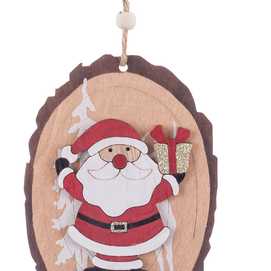 COLGANTE PAPA NOEL MADERA 9,50 X 14 CM
