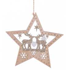 COLGANTE ESTRELLA MADERA 18 X 0,50 X 18 CM