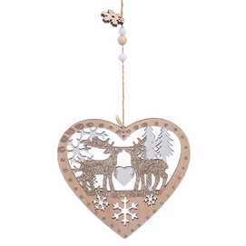 COLGANTE CORAZÓN MADERA 18 X 5 X 18 CM
