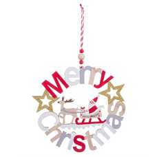 COLGANTE MERRY CHRISTMAS MADERA 23 X 1,50 X 25 CM