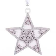 COLGANTE ESTRELLA MADERA 10 X 0,80 X 12 CM