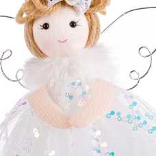 COLGANTE ÁNGEL POLIESTER BLANCO 6 X 4 X 17 CM