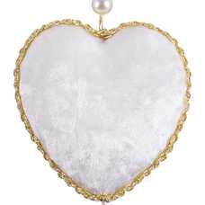 COLGANTE CORAZÓN TERCIOPELO BLANCO 5 X 5 X 9 CM