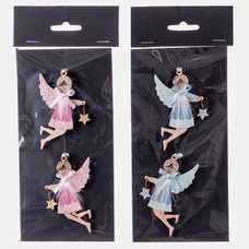 S/2 COLGANTE ÁNGEL MADERA 2/C 5 X 0,80 X 8 CM