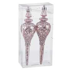 S/2 COLGANTE LÁGRIMA PLATA 4 X 4 X 15 CM