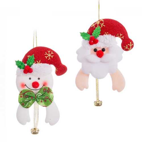 COLGANTE PAPA NOEL Y MUÑECO NIEVE 8 X 16 CM