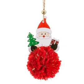 COLGANTE POMPÓM MADERA 2/M 6 X 6 X 12 CM