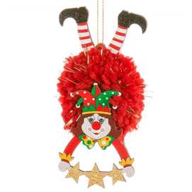 COLGANTE POMPÓM PAYASO MADERA 2/M 6,50 X 4,50 X 12 CM