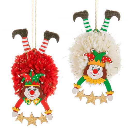 COLGANTE POMPÓM PAYASO MADERA 2/M 6,50 X 4,50 X 12 CM