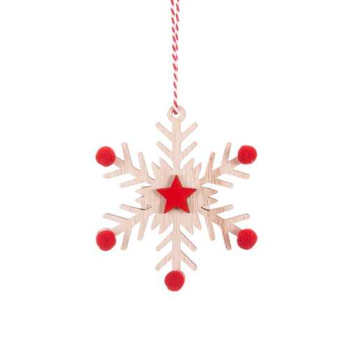 COLGANTE COPO NIEVE MADERA 8 X 1,30 X 9 CM