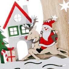 COLGANTE LUNA PAPA NOEL MADERA 11,50 X 15 X 11,50 CM