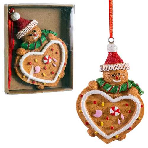 COLGANTE CORAZÓN JENGIBRE RESINA 10 X 6,70 X 1,60 CM