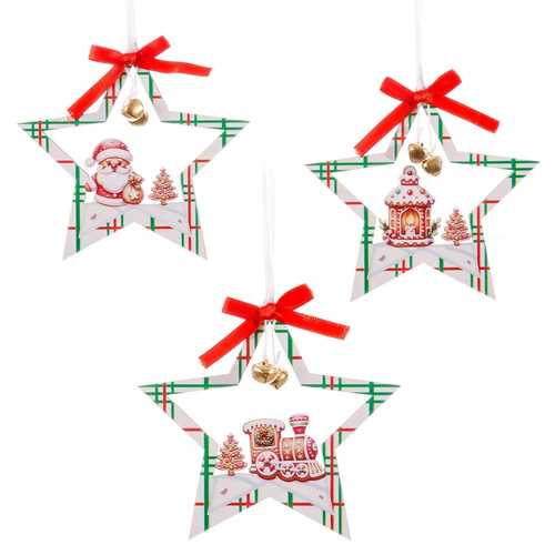 COLGANTE ESTRELLA MADERA 3/M 11 X 0,30 X 11 CM