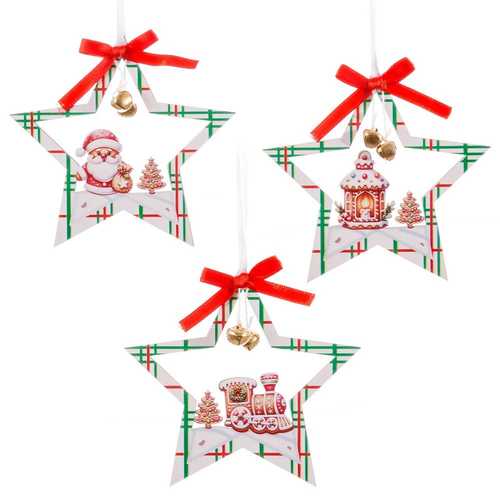 COLGANTE ESTRELLA MADERA 3/M 15,50 X 0,30 X 15,50 CM