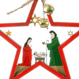 COLGANTE ESTRELLA NACIMIENTO MADERA 11 X 0,70 X 11 CM
