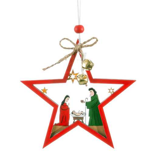 COLGANTE ESTRELLA NACIMIENTO MADERA 11 X 0,70 X 11 CM