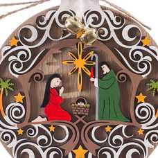 COLGANTE REDONDO NACIMIENTO MADERA 13,50 X 0,70 X 15,20 CM