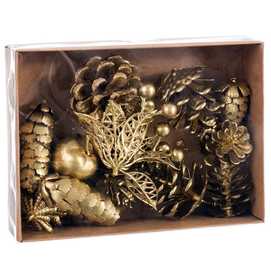 S/16 PIÑAS PLÁSTICO ORO