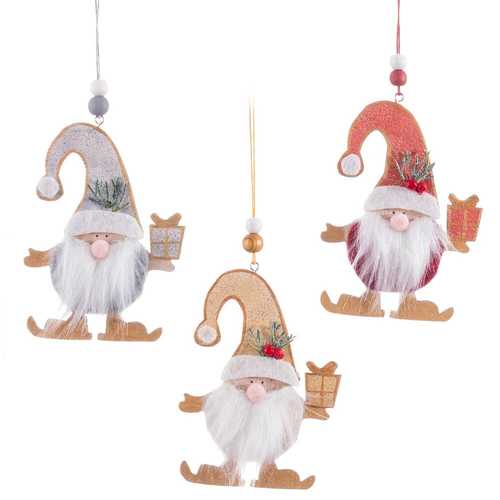 COLGANTE PAPA NOEL MADERA 3/C 12 X 25 CM