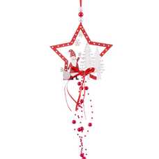 COLGANTE ESTRELLA MADERA 3/C 12 X 50 CM