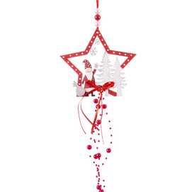 COLGANTE ESTRELLA MADERA 3/C 12 X 50 CM