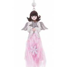 COLGANTE ÁNGEL MADERA 3/C 12 X 25 CM